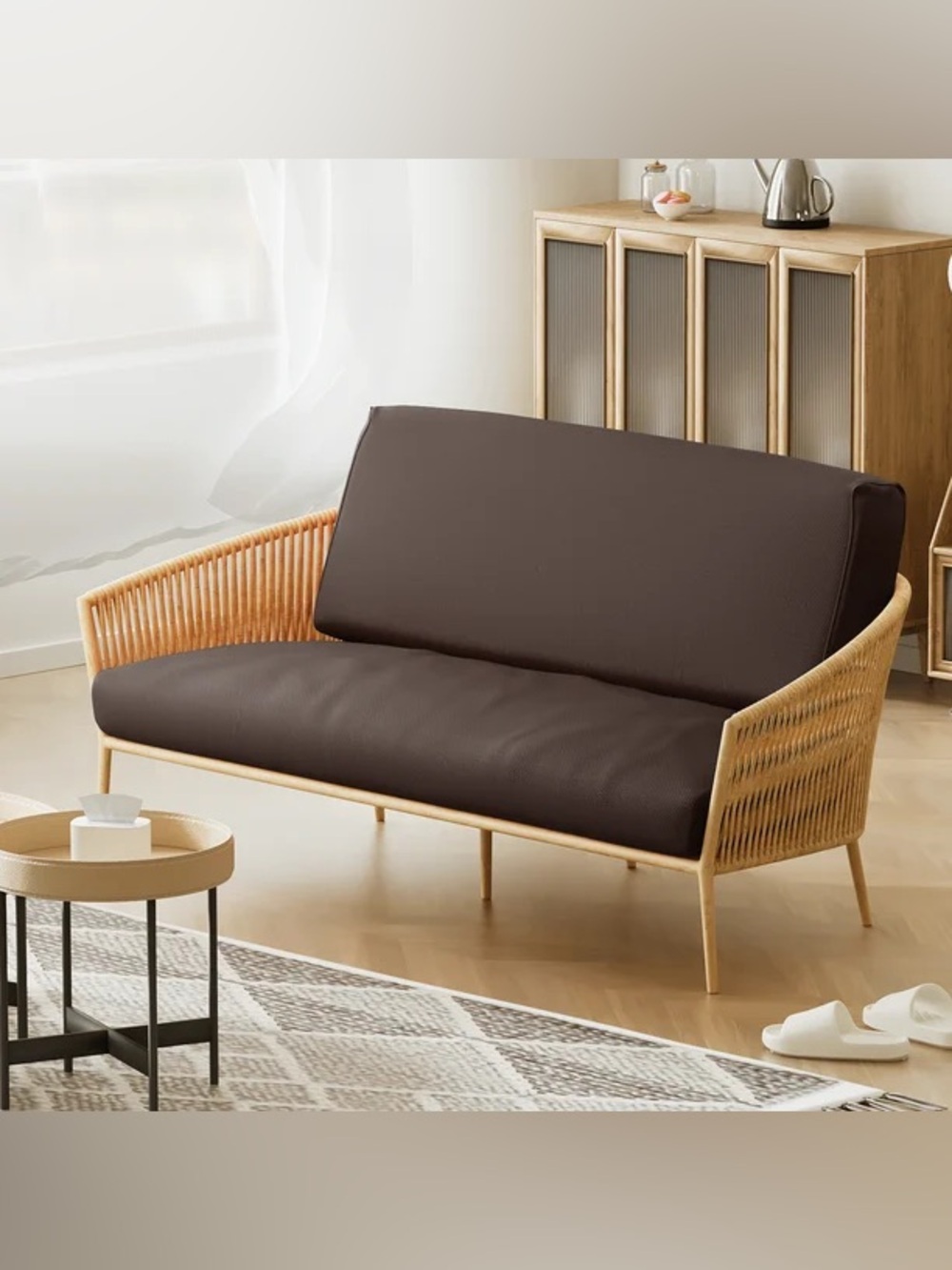MoNiBloom Cover Fit 6"-8" Futon COFFEE COLOR 😍❗️ TWIN SIZE 39x75in